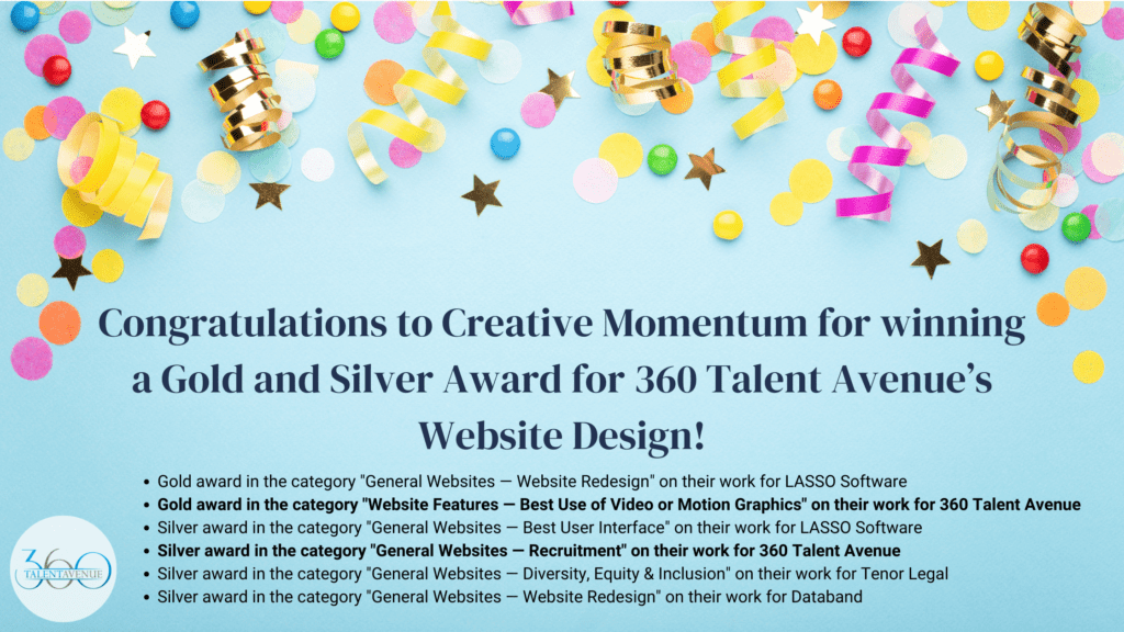 Congratulations to The Creative Momentum for winning a Gold and Silver ...